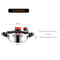 Fenghui 5.5L 304 Stainless Steel Pressure Cooker CE Certified Explosion-Proof Safe Fast-Cooking Cookware for Kitchen