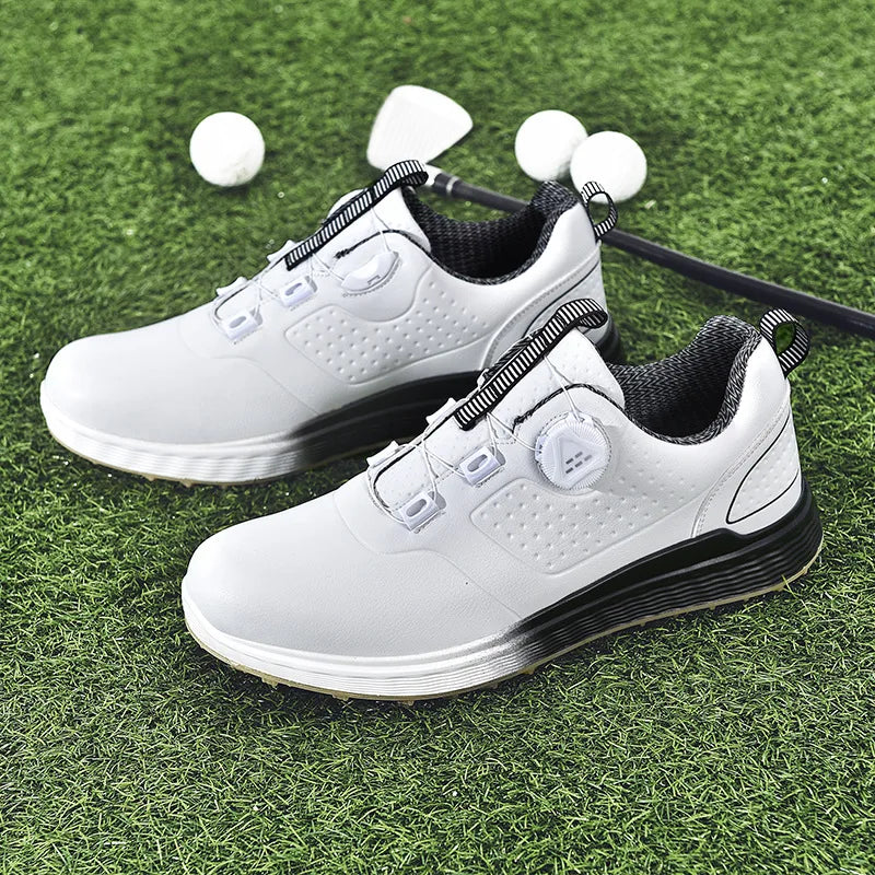 2025 New Men's Waterproof Golf Shoes, Women's Anti-slip Golf Shoes, Outdoor Comfortable Walking Shoes, Rotating LACES
