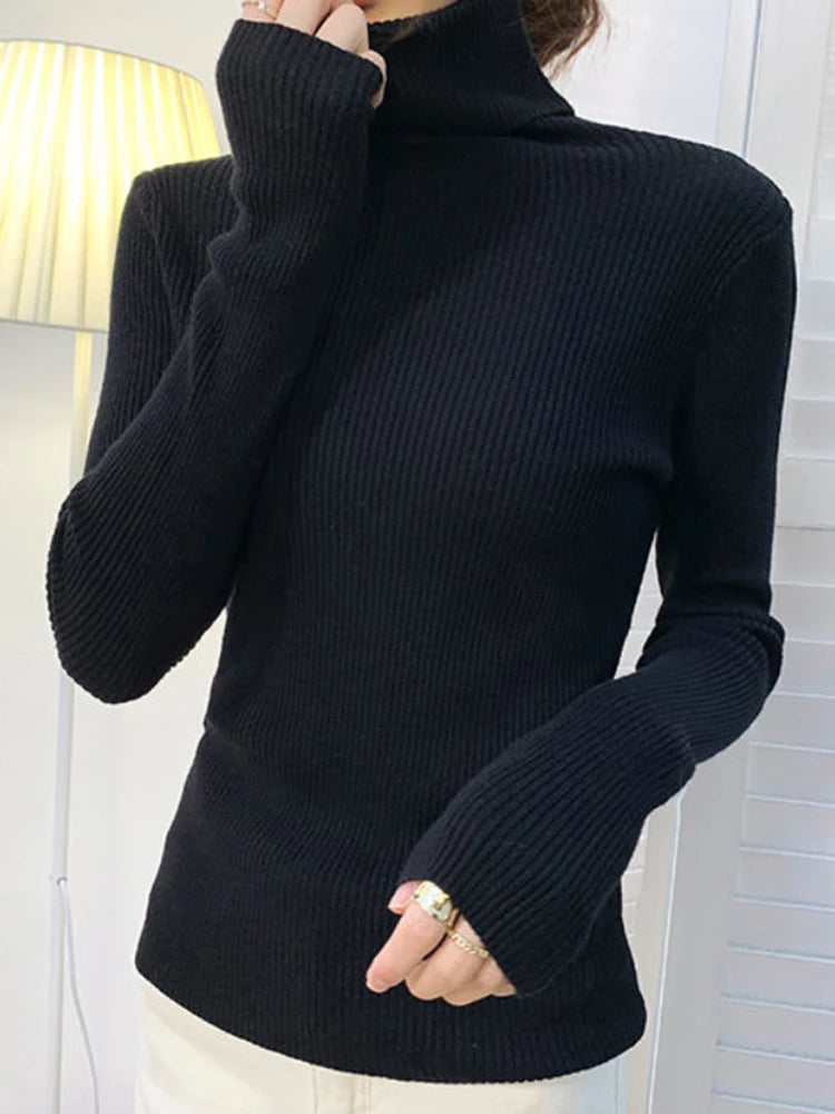 Women Fall Turtleneck Sweater Knitted Soft Pullovers Cashmere Jumpers Basic Soft Sweaters For Women 2026 Autumn Winter