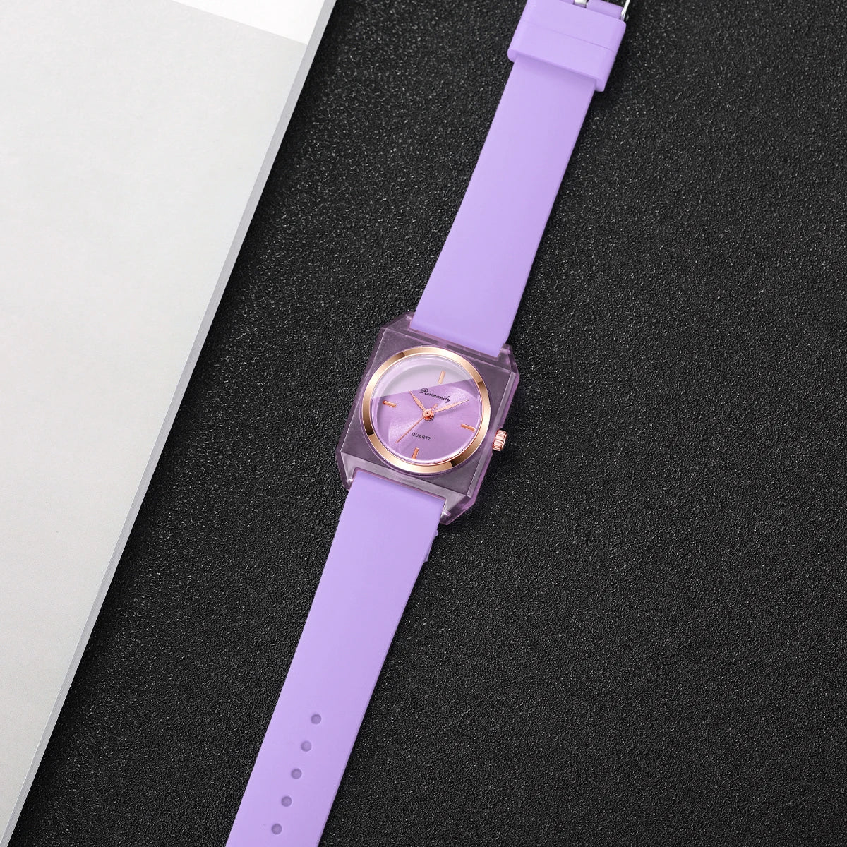 Elegant Rectangle Dial Women Watches Fashion Silicone Band Ladies Analog Wristwatches Reloj Mujer Girls Clock Gift (Without Box)