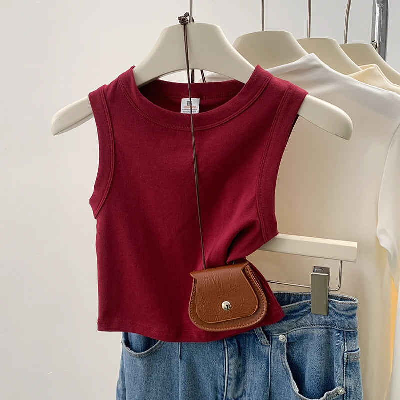 2026 Tank Top for Women Ribbed Down Sleeveless Blouse Solid Color Casual Women's Teens Trendy Basic Summer Tops