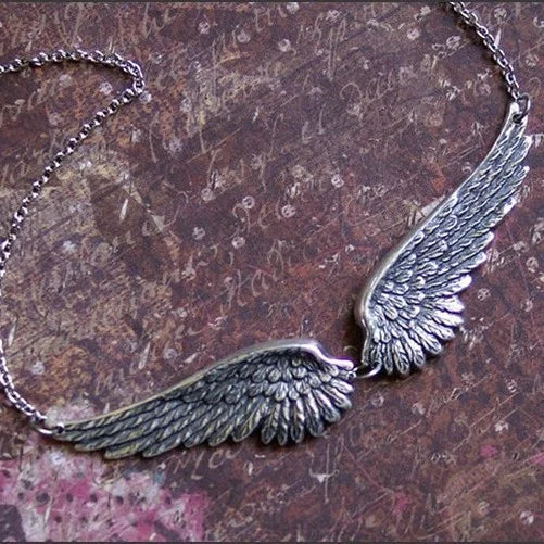Vintage Angel Wings Feather Choker Big Pendant Aesthetic Link Chains Statement Necklace for Women Collar Bib Wedding Tribal Gift