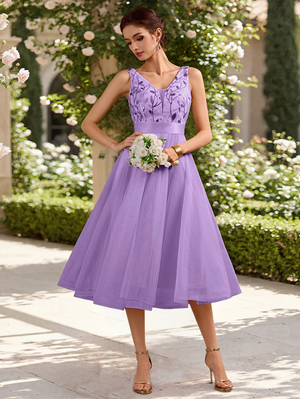 Spring/Summer 2026 V-Neck Formal Evening Dress Lace Beaded Embroidery Wedding Party Maids Dress A-Line Black Mini Dress