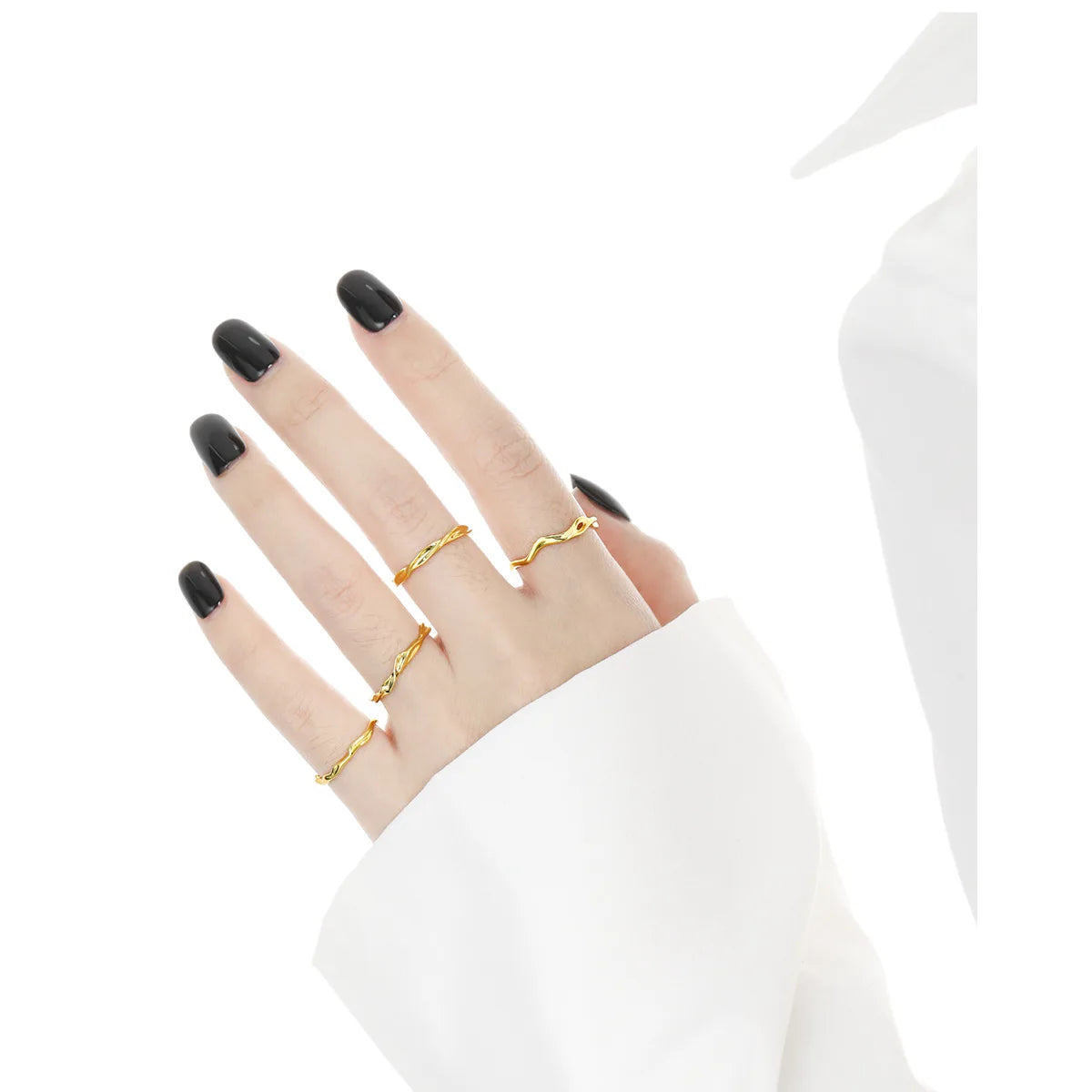 F.I.N.S Stackable Irregular S925 Sterling Silver Thin Circle Open Rings Adjustable Simple Index Mid Finger Punk Fine Jewelry