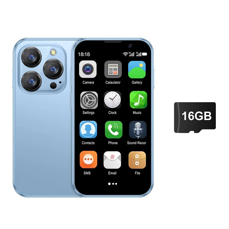 SERVO 16SE Mini Smartphone 16GB ROM Android 9.0 Wifi Dual SIM Standby Play Store 3G WCDMA 3.0"Little Smart Cellphone New Version