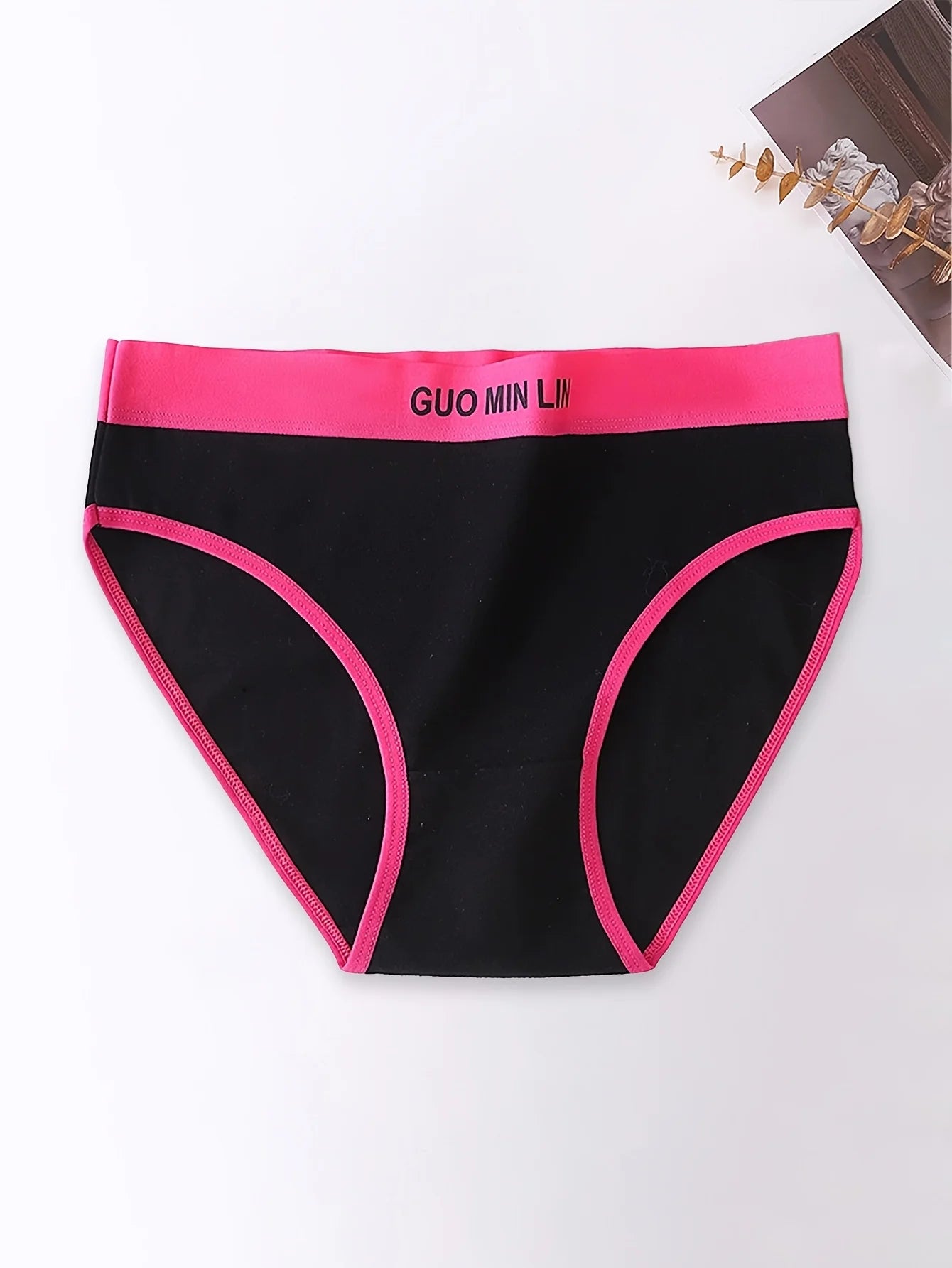5PCS Simple Letter Women's Cotton Panties, Mid-waist Comfortable Breathable Traceless Women's Triangle Briefs.
