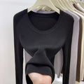 Zjaiss Solid Color O-neck Knitted Pullovers 2026 Women's Autumn Winter New Slim Fit Sweater Soft Warm Simple Base Layer Top