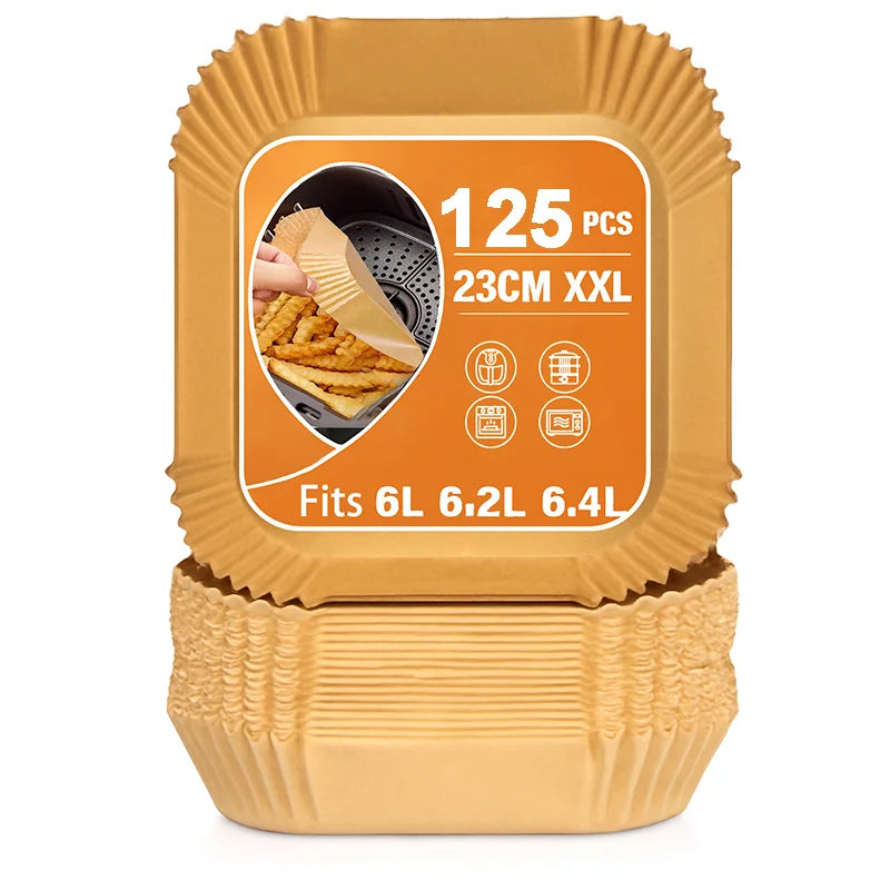 Air fryer Baking Paper 23cm Square for Cosori 6L / 6,2L / 6,4L, Cecotec 7,6L/8L Microwave Oven Kitchen Cookers