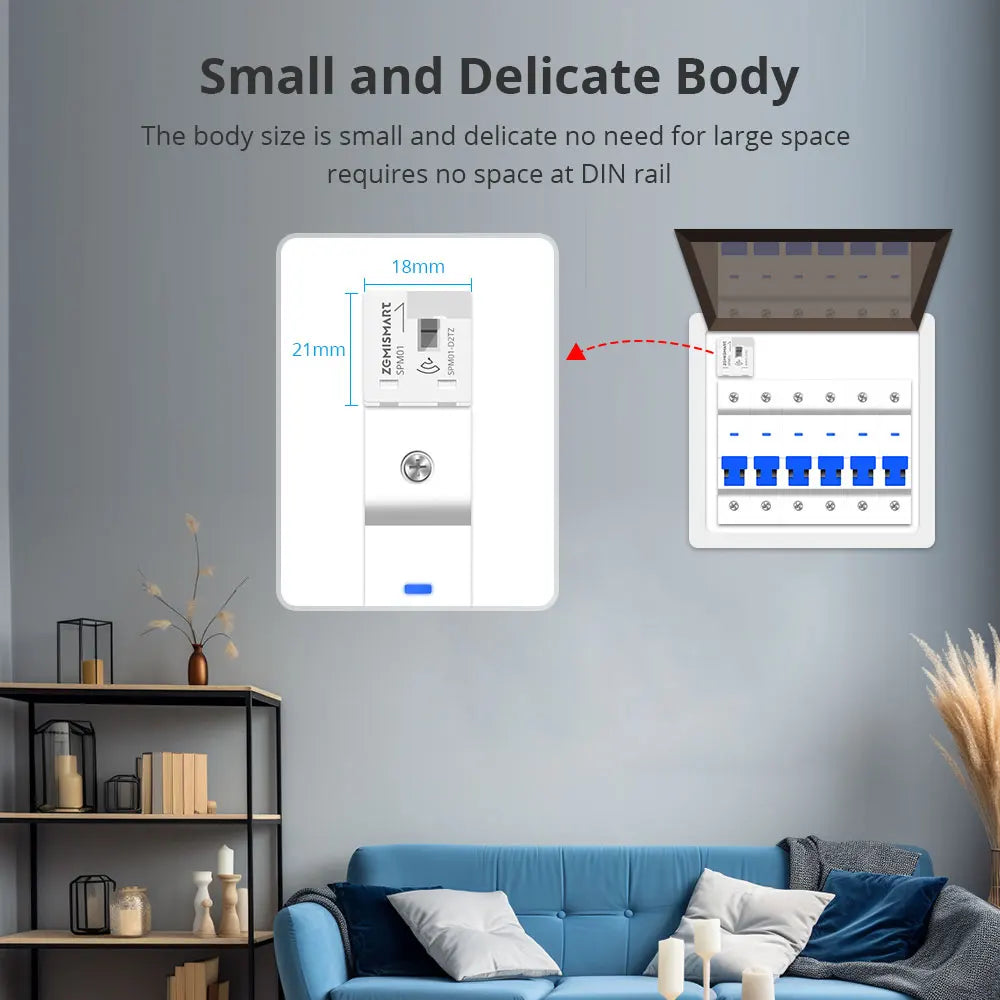 Zemismart Smart Energy Meter Zigbee Monitor Electric Sensor Measure Work with Tuya App Supports Homey and Smartthings