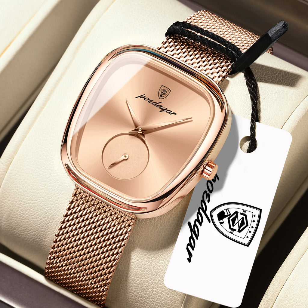 POEDAGAR Top Elegant Fashion Woman Wristwatch Waterproof Stainless Steel Ladies Watch Luxury Women's Quartz Watches Female Reloj