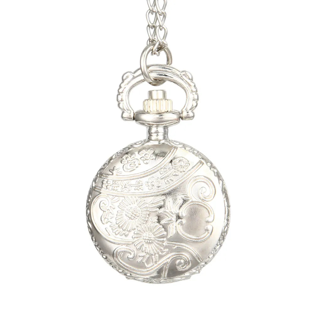Fashion Vintage  Alloy  Number Dual Time Display Clock Necklace Chain Watches Birthday Gifts