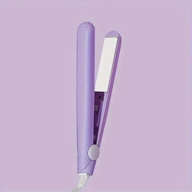 2-in-1 Mini Hair Straightener Curler,Fast Heating with CN Flat Plug for Bangs