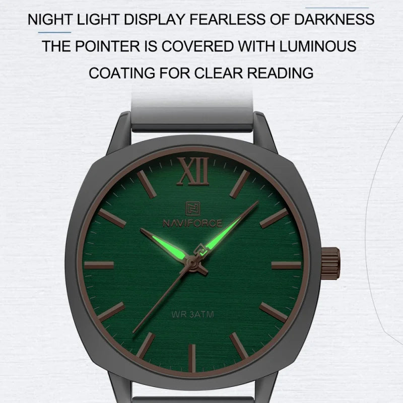 NAVIFORCE Women's Wristwatch Quartz Waterpoof Luminous Stainless Steel Strap Female Casual Fashion Daily Wear Watches Hot Sale