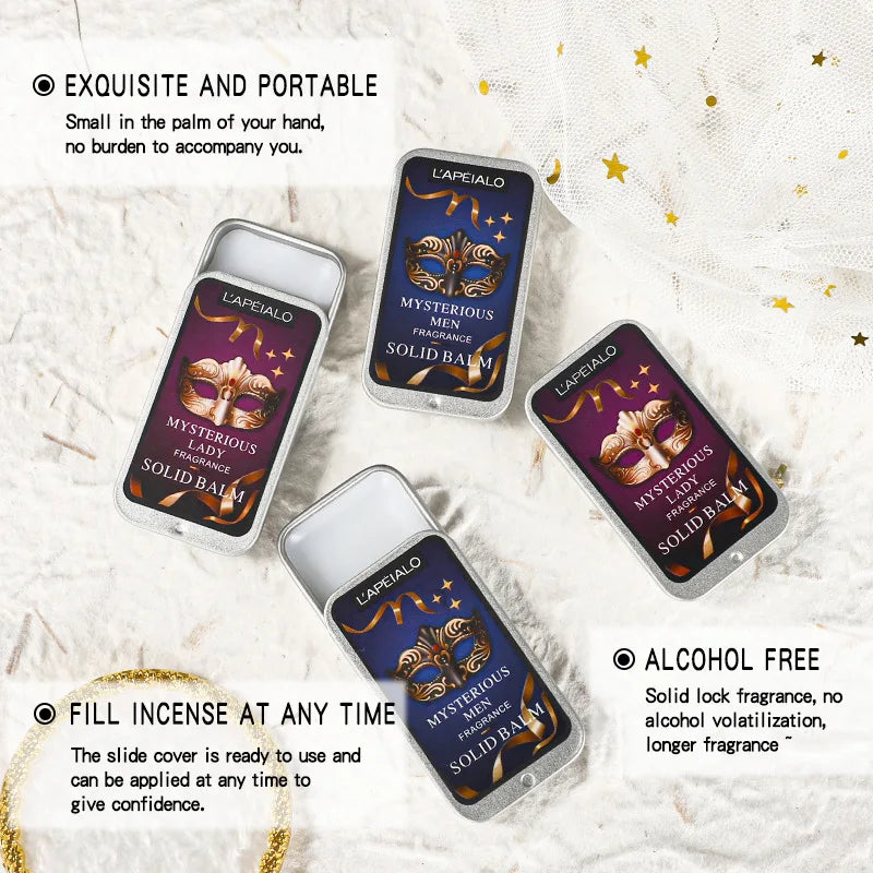 2Pcs/Box Solid Perfume Balm Box Set Romantic Long Lasting Body Fragrance Men Women Portable Solid Perfume