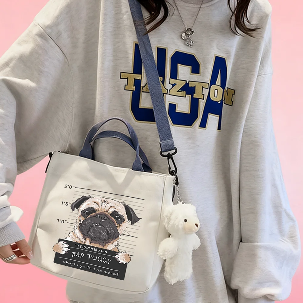 BAD PUGGY Pattern Handbags & Crossbody Bags—Stylish Totes for Travel, Vacations, and Cosmetic Storage