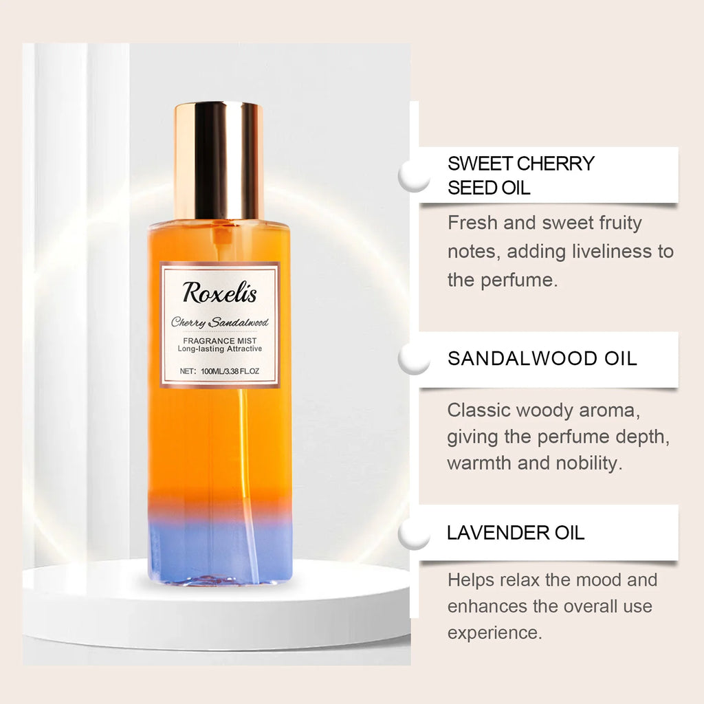 Roxelis Cherry Sandalwood Romantic Body Fragrance Natural Fresh Elegant Flavor Daily Date Fragrance Elegant Perfume