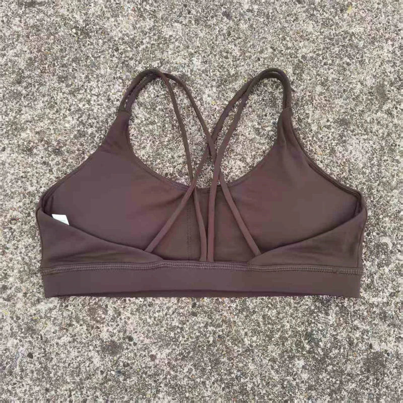 Women Cross Straps Sports Bra Gym Workout Crop Top Yoga Vest High Impact Fitness Bralette Push Up Running Tight Padded Underwear
