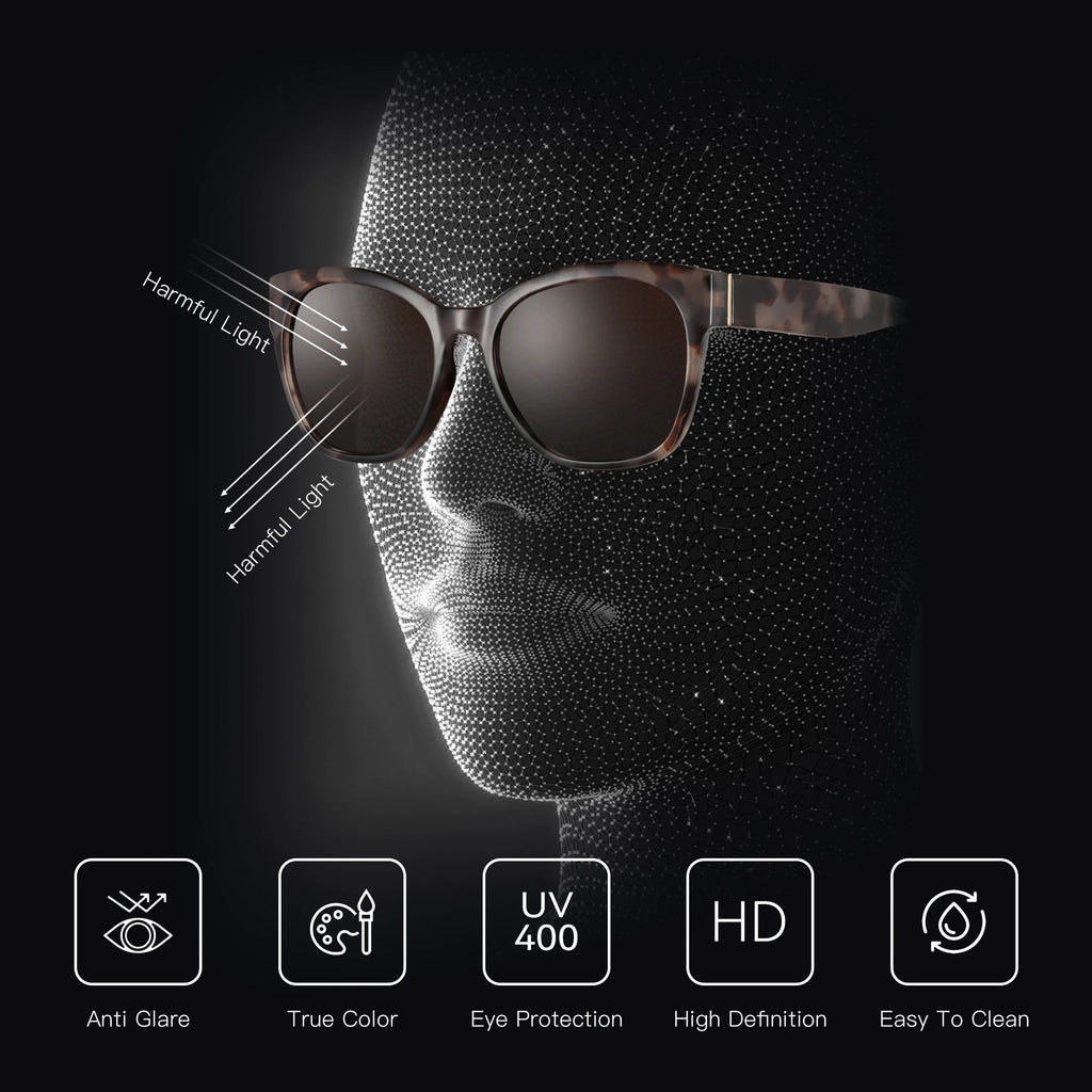 ZENOTTIC Fashion Cateye Polarized Sunglasses for Women - Oversized Sun Glasses UV400 Protection Retro Shades Designer Style