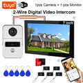 New Tuya Smart Doorbell HD Camera Home Video Intercom Wifi 2 Wires 7/10 Inch Wireless Video Doorphone System 5-in-1 NFC Unlock