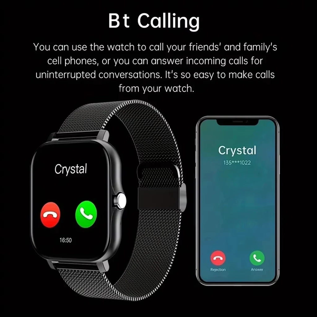 LAXASFIT 2025 New Smart Watch Bluetooth Talk Full Touch Screen Heart Rate Monitor Sports Fitness Smart Watch Men Women Gift