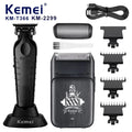 Kemei KM-2299 KM-T366 2 in 1 Professional Hair Clipper Set for Men Electric Oil Head Hair Trimmer Shear Carving Pusher Razor