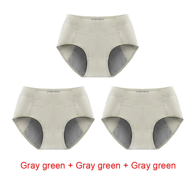 Women's Panties UnderwearLeakproofBreathable Briefs MenstrualPants PlusSizeWaterproof Mid Waist Organic Cotton Protective Briefs