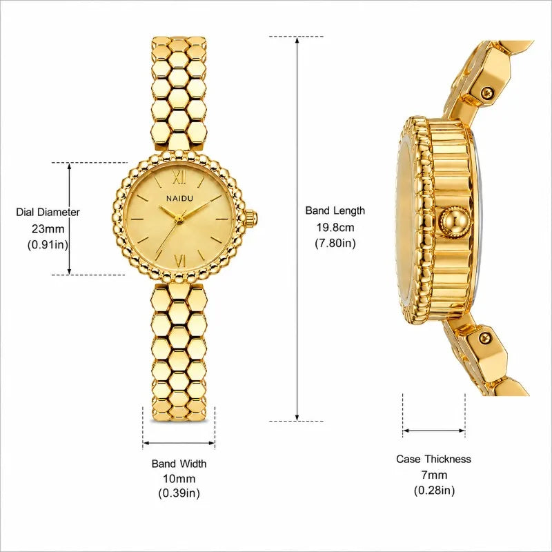 NAIDU Women's Quartz Watch Creative Honeycomb Bracelet Elegant High-Fashion Ladies Watch Fashion Dress Clock Gifts reloj mujer