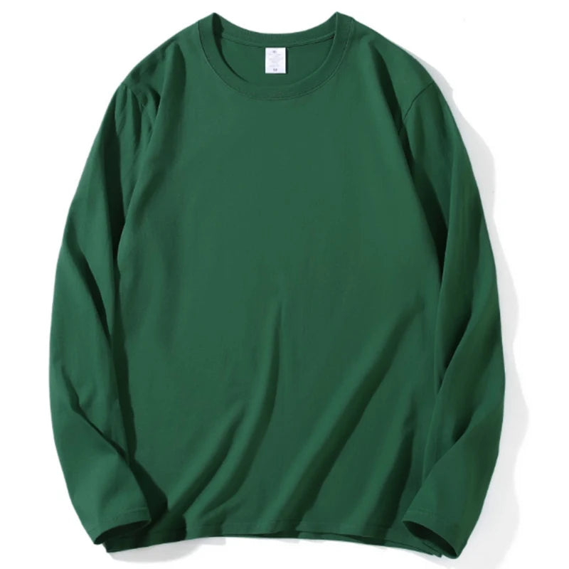 2026 Autumn Women Leisure Cotton Daily Long Sleeve Tops Lady Versatile Round Neck Baggy Clothes Female Concise Solid T-shirts