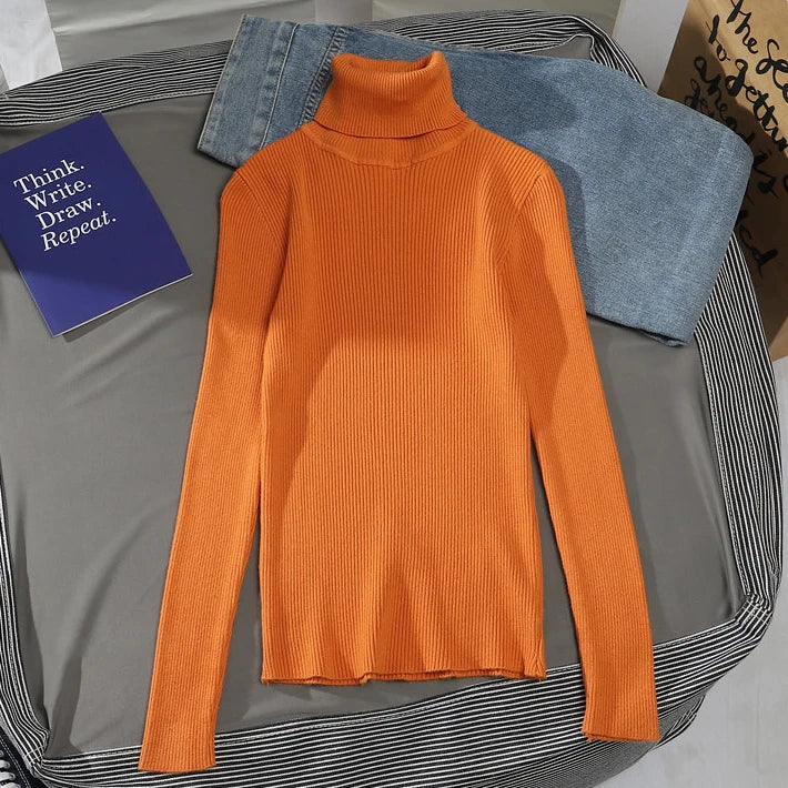 Women Fall Turtleneck Sweater Knitted Soft Pullovers Cashmere Jumpers Basic Soft Sweaters For Women 2026 Autumn Winter