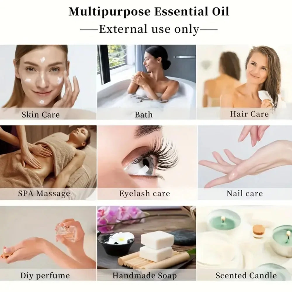 40/60ml Rose Essential Oil Pure Essential Oil Aromatherapy Skin Care Single Essential Oil Fragrance Oil for Woman