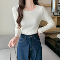 Autumn Winter 2026 Chic Casual Basic Women Sweater O-neck Solid Knit Slim Pullovers Female Long Sleeve Warm Versatile Sweater
