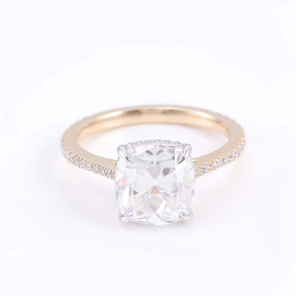 Provence 10K/14K/18K Moissanite Engagement Rings for Women Cushion Cut D Color 6.5CT DIY Jewelry Custom Four Prong Luxury Rings