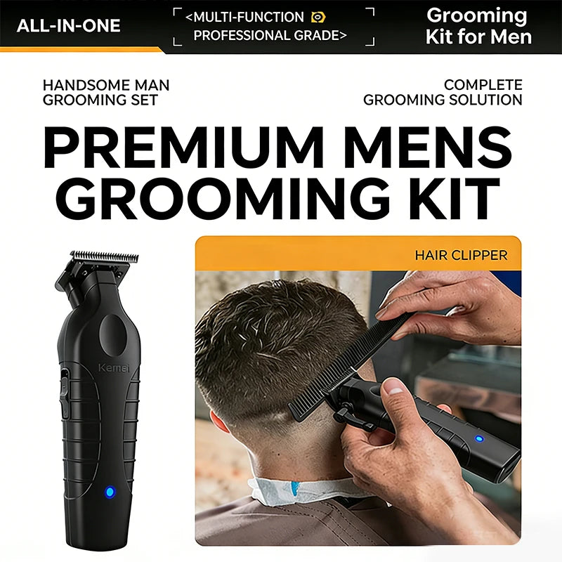 Kemei KM-2299 KM-T366 2 in 1 Professional Hair Clipper Set for Men Electric Oil Head Hair Trimmer Shear Carving Pusher Razor