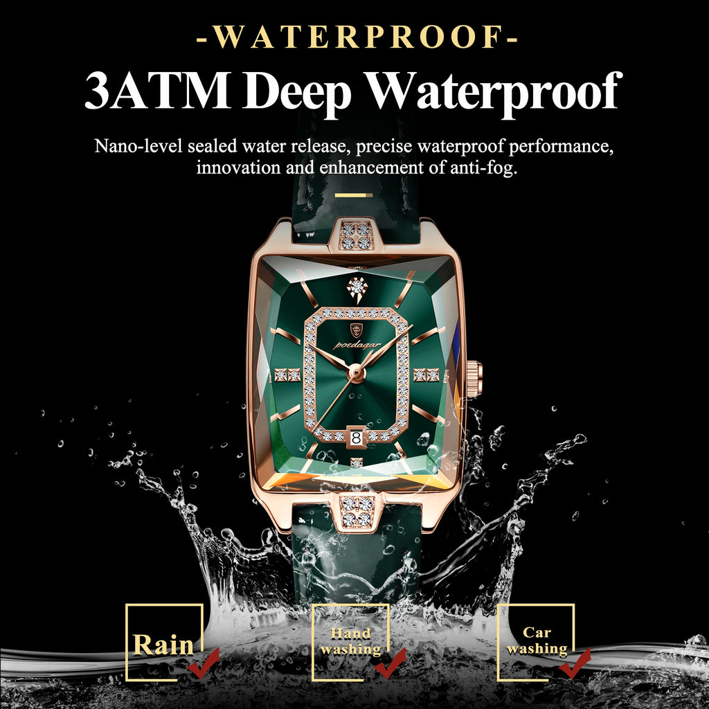 POEDAGAR Original Luxury Women Wristwatch Waterproof Leather Date Woman Watch Elegant High Quality Quartz Women's Watches Reloj