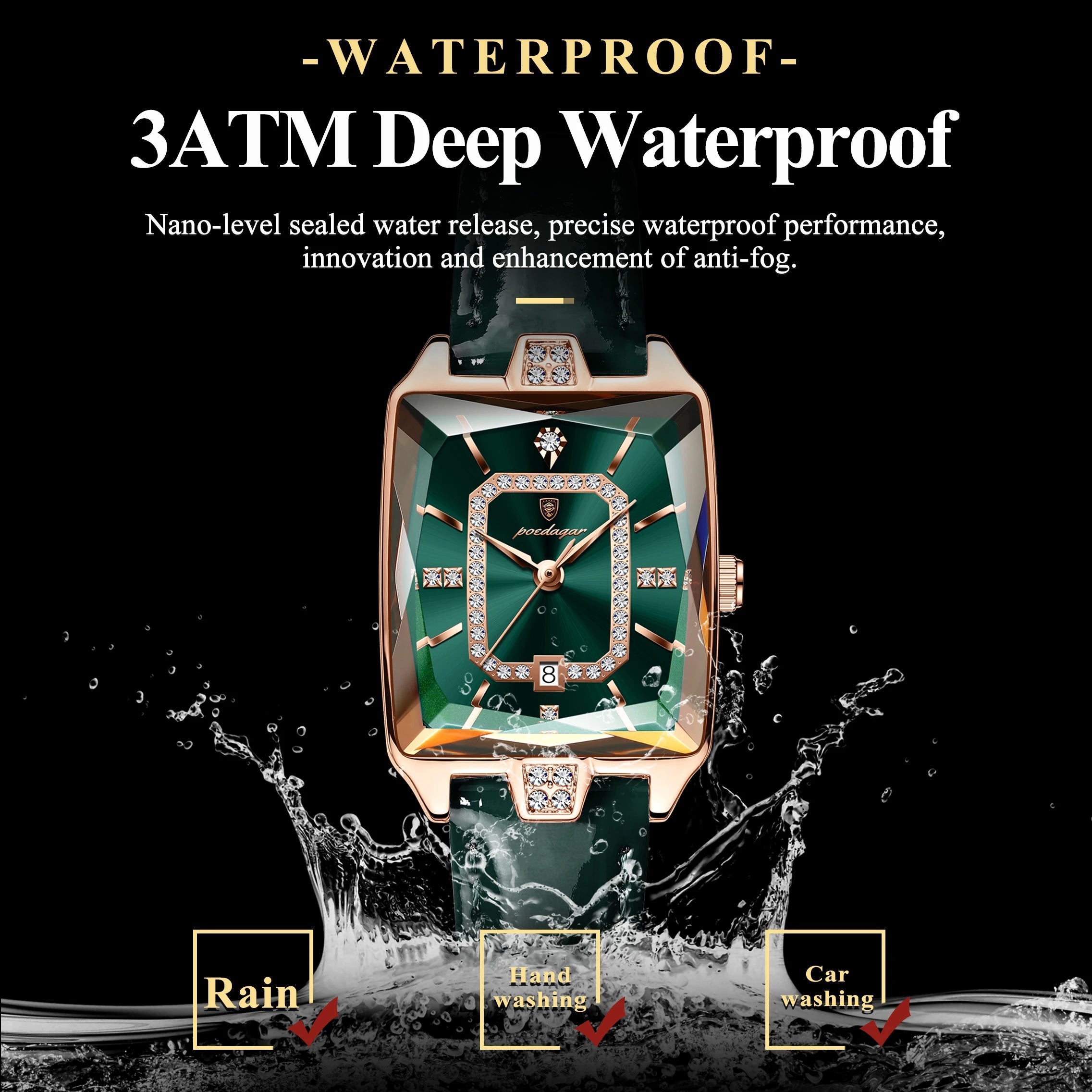 POEDAGAR Original Luxury Women Wristwatch Waterproof Leather Date Woman Watch Elegant High Quality Quartz Women's Watches Reloj