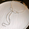 Crystal Rhinestone Oval Multi Layered Beaded Pearl Chokers Necklaces for Women Charms Temperament Elegant Necklace Noble Jewelry
