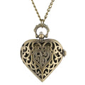 Stylish romantic heart-shaped diamond quartz women's necklace pocket watch souvenir gift for girls