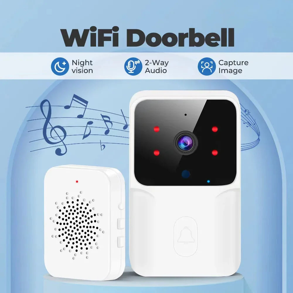Tuya WiFi Video Doorbell Smart Home Door Bell Wireless Rechargeable Battery Outdoor HD Camera Two-Way Audio Visual Doorbell