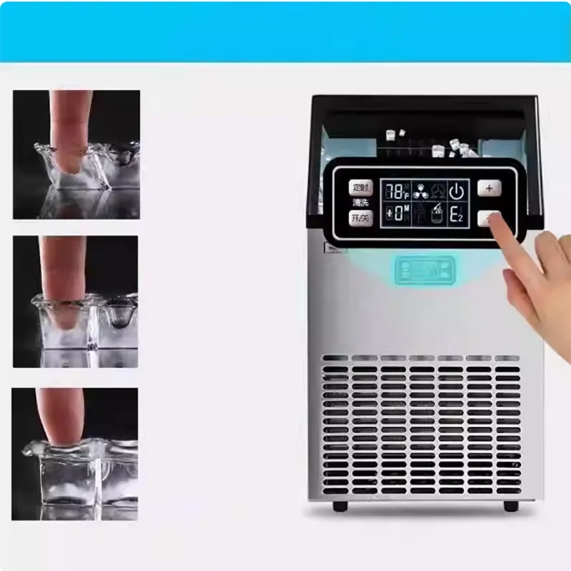 Commercial Small Ice Maker 25kg/24H Ice Cube Making Machine Round Ice Cube Bottled Water Automatic Ice Machine