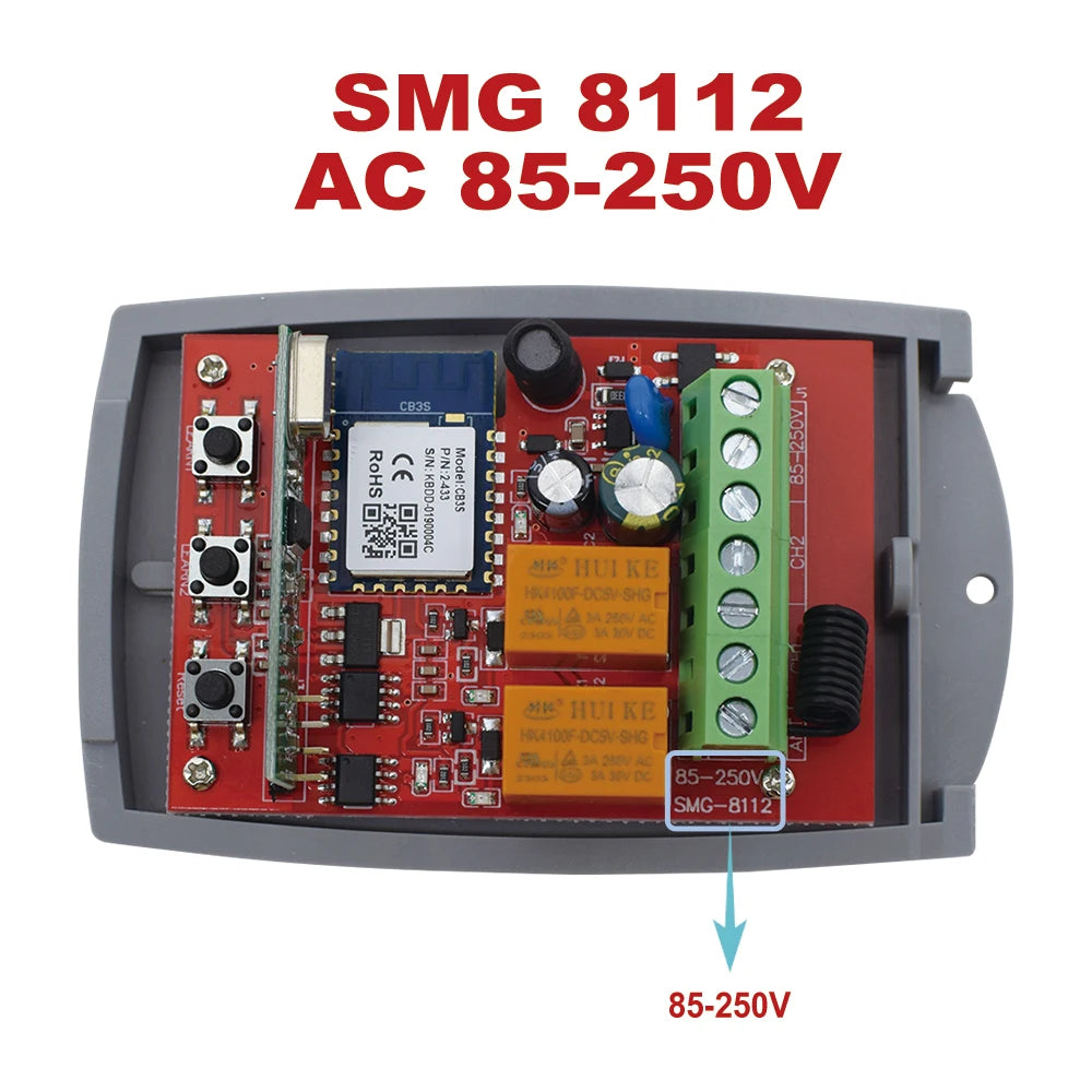 433.92 MHz Tuya WIFI Receiver 433MHz Gate Switch Controller AC DC 9-30V 12V 24V 85-250V 220V Garage Door Smart Switch Module