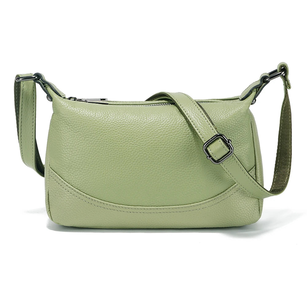 Zency Ladies Shoulder Crossbody Cowhide Leather Hobo Bag for Women Soft Satchels Bag Medium For Commuters Bolsas de Mujer New