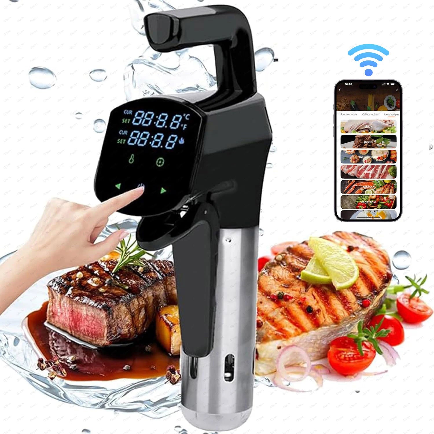 Gison 1800W NEW Sous Vide Cooker LCD Touch Immersion Circulator Accurate Cooking IPX7 with Fast heated Waterproof Vacuum Cooker 66