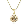 JoyceJelly 1 CT Real Moissanite Pendant Necklace For Women Royal Blue Color Moissanite 925 Sterling Silver Wedding Fine Jewelry