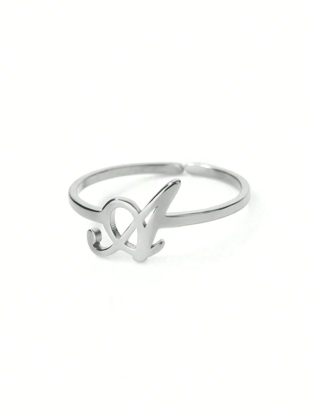 1PC Minimalist Initial Open Ring For Women Men Personalized 26 English Letter Ring Dainty 18K Gold Plated Stainless Steel