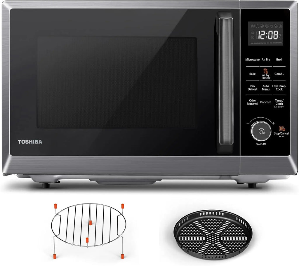 Air Fryer Combo 8-in-1 Countertop Microwave Oven, with Convection, Broil, Odor Removal Mode, 12.4" Position Memory Turntable, Ch