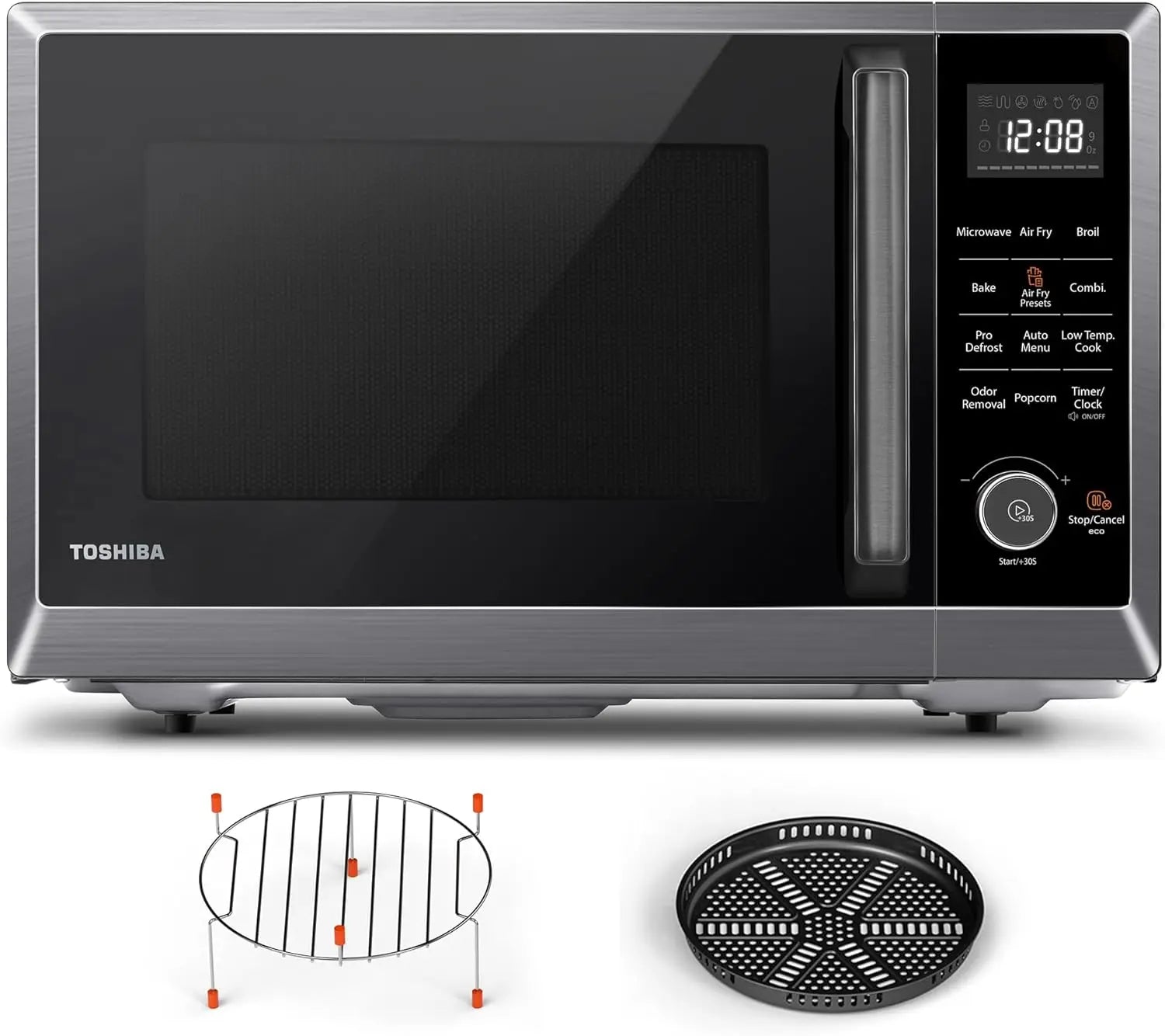 Air Fryer Combo 8-in-1 Countertop Microwave Oven, with Convection, Broil, Odor Removal Mode, 12.4" Position Memory Turntable, Ch