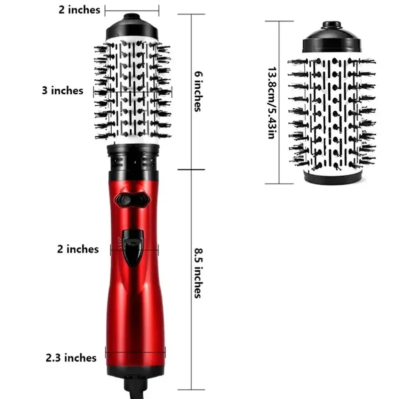 3 in 1 Negative Ion Hot Air Brush Multifunction Hair Straightener Curling Iron Hair Dryer 360 ° Rotating Curling Iron