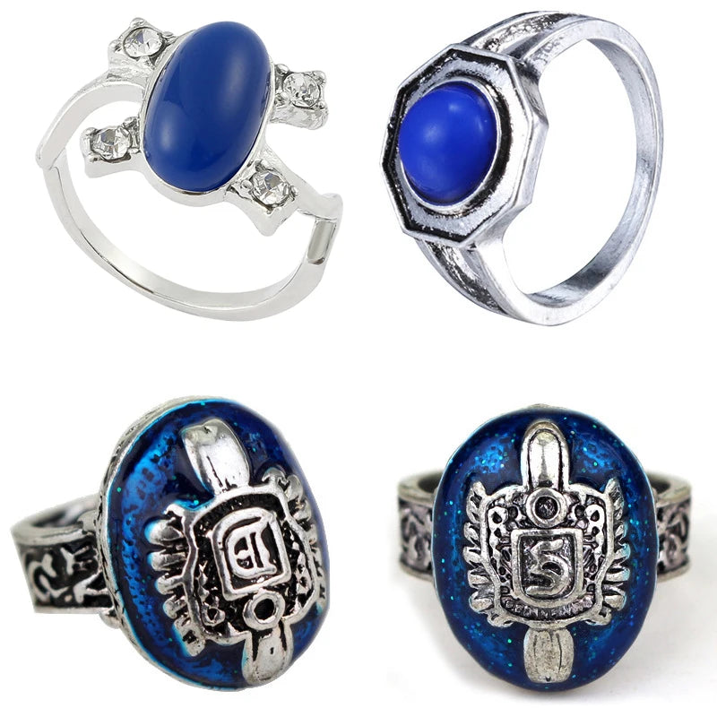 1 pc The Vampire Diaries Rings Elena Gilbert Daylight Rings Vintage Crystal Ring With Blue Lapis FashionJewelry Movies Cosplay
