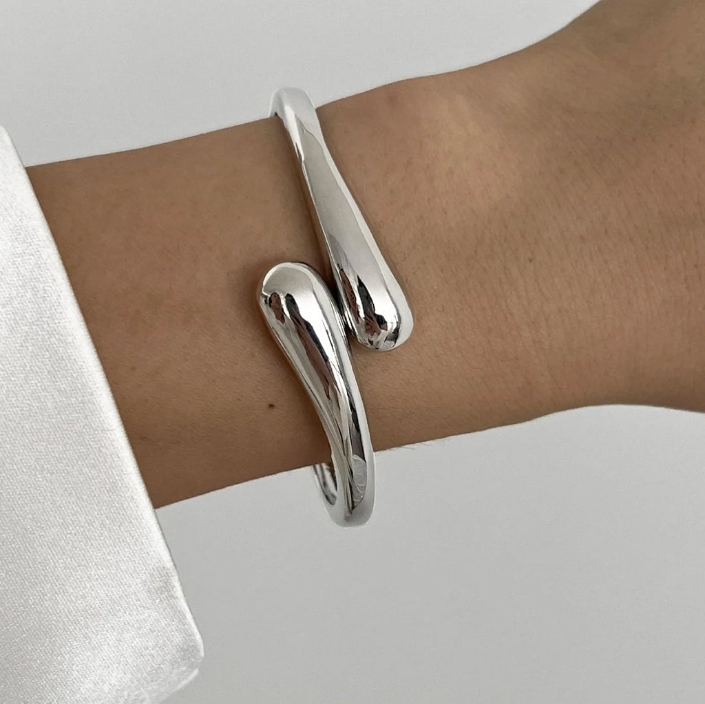 Gold Bangle Bracelets for Women Teens Trendy Chunky Adjustable Twist Cuff Bracelet Jewelry Gifts