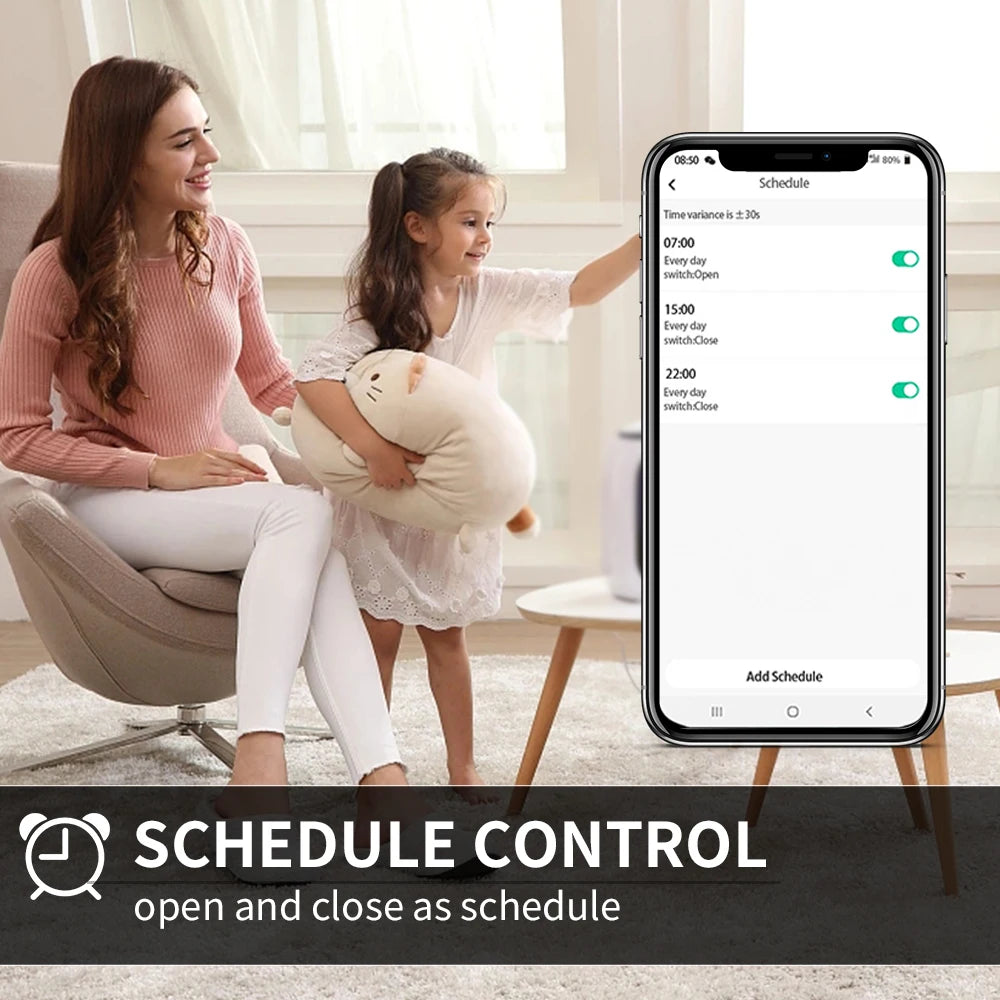Work With Tuya Wifi/Zigbee Electric Curtain Shutter Motor with RF Remote 22.5CM Size APP Control Alexa Google Home SmartThings